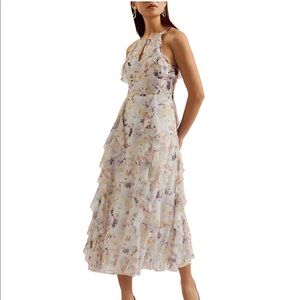 Ted Baker Halter Ruffled Midi Dress